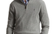 COTTON QUARTER ZIP SWEATER ANDOVER HEATHER