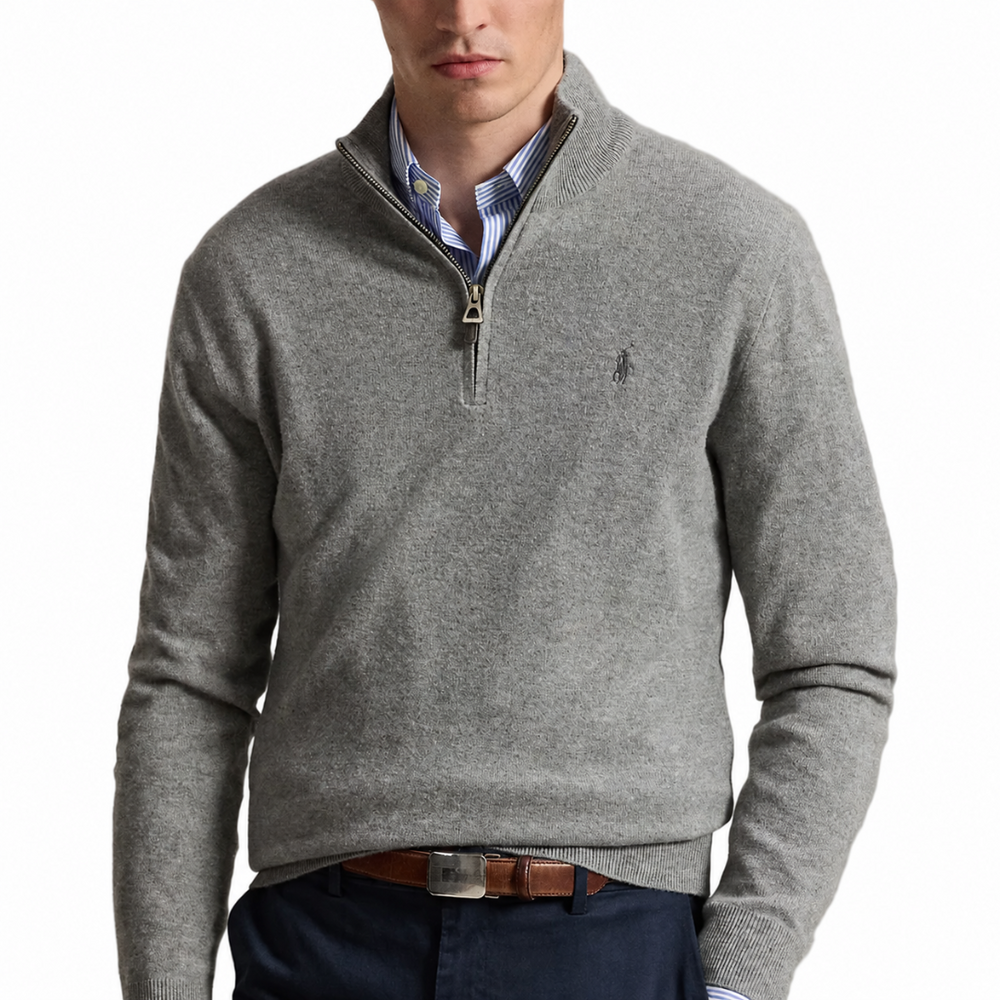 COTTON QUARTER ZIP ANDOVER HEATHER