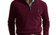 COTTON QUARTER-ZIP SWEATER AGED WINE HEATHER