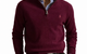 COTTON QUARTER-ZIP AGED WINE HEATHER