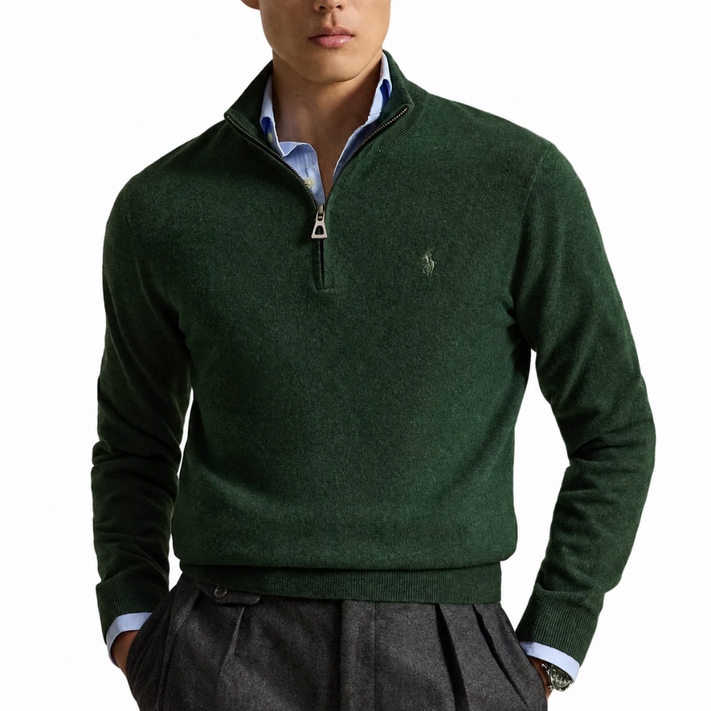 COTTON QUARTER-ZIP LODGEPOLE PINE HEATHER
