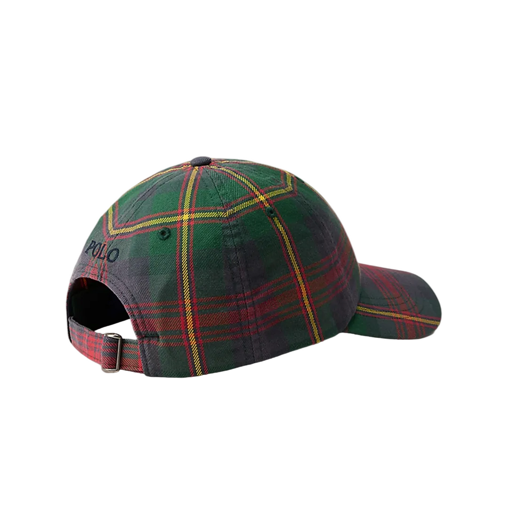 ICONIC PLAID COTTON CHINO BALL CAP GREEN / MULTI
