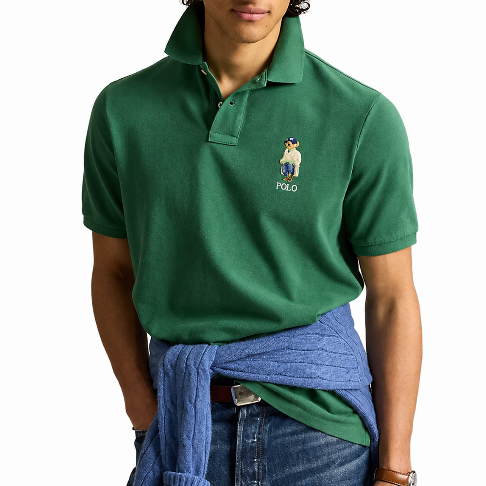 CLASSIC FIT POLO BEAR MESH POLO SHIRT VERANO GREEN