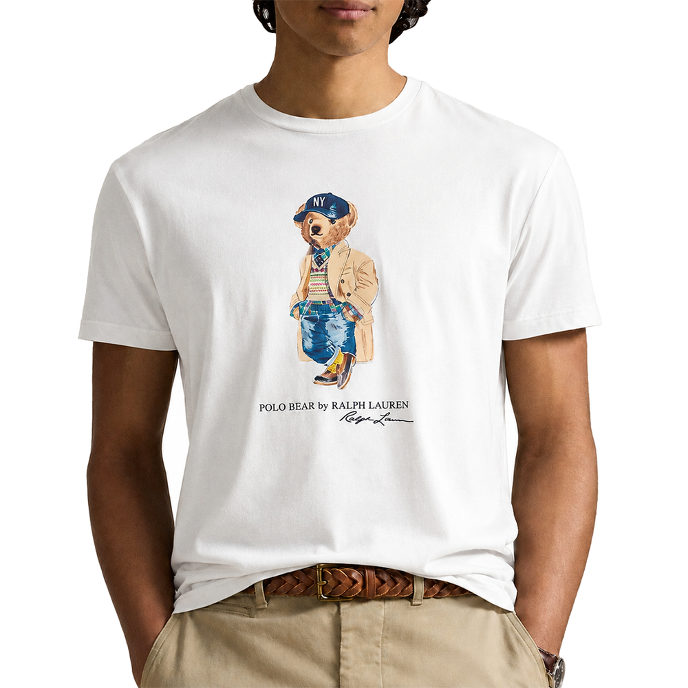 CLASSIC FIT POLO BEAR JERSEY T-SHIRT WHITE