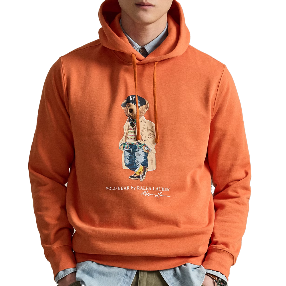 POLO BEAR FLEECE HOODIE ORANGE