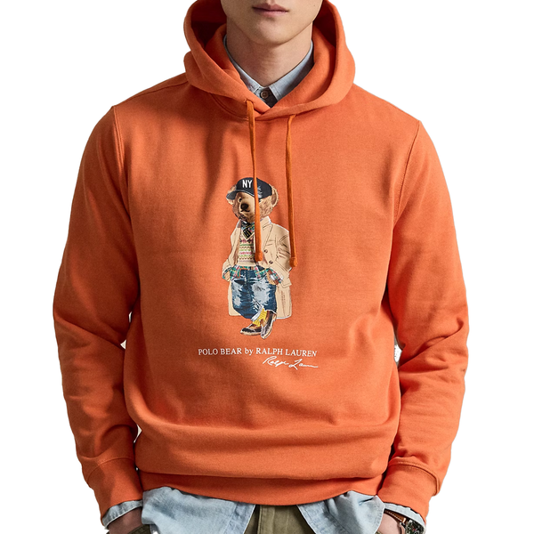 POLO BEAR FLEECE HOODIE ORANGE