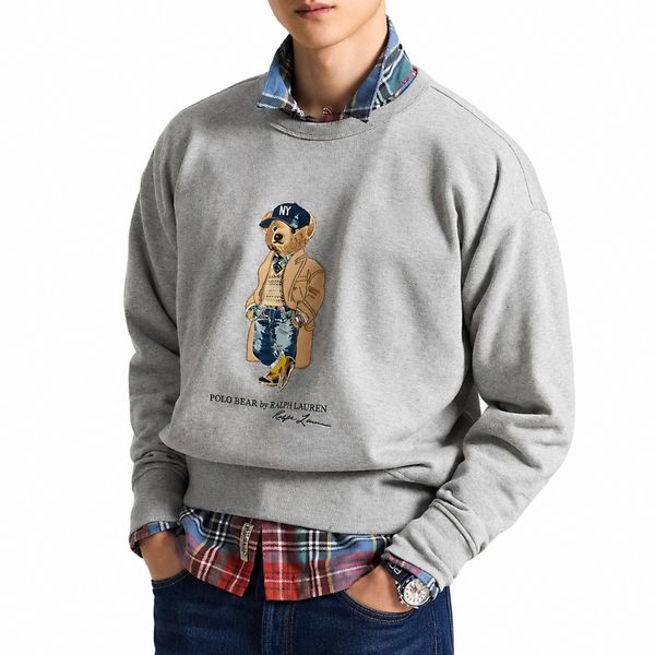 VINTAGE FIT POLO BEAR SWEATSHIRT ANDOVER HEATHER