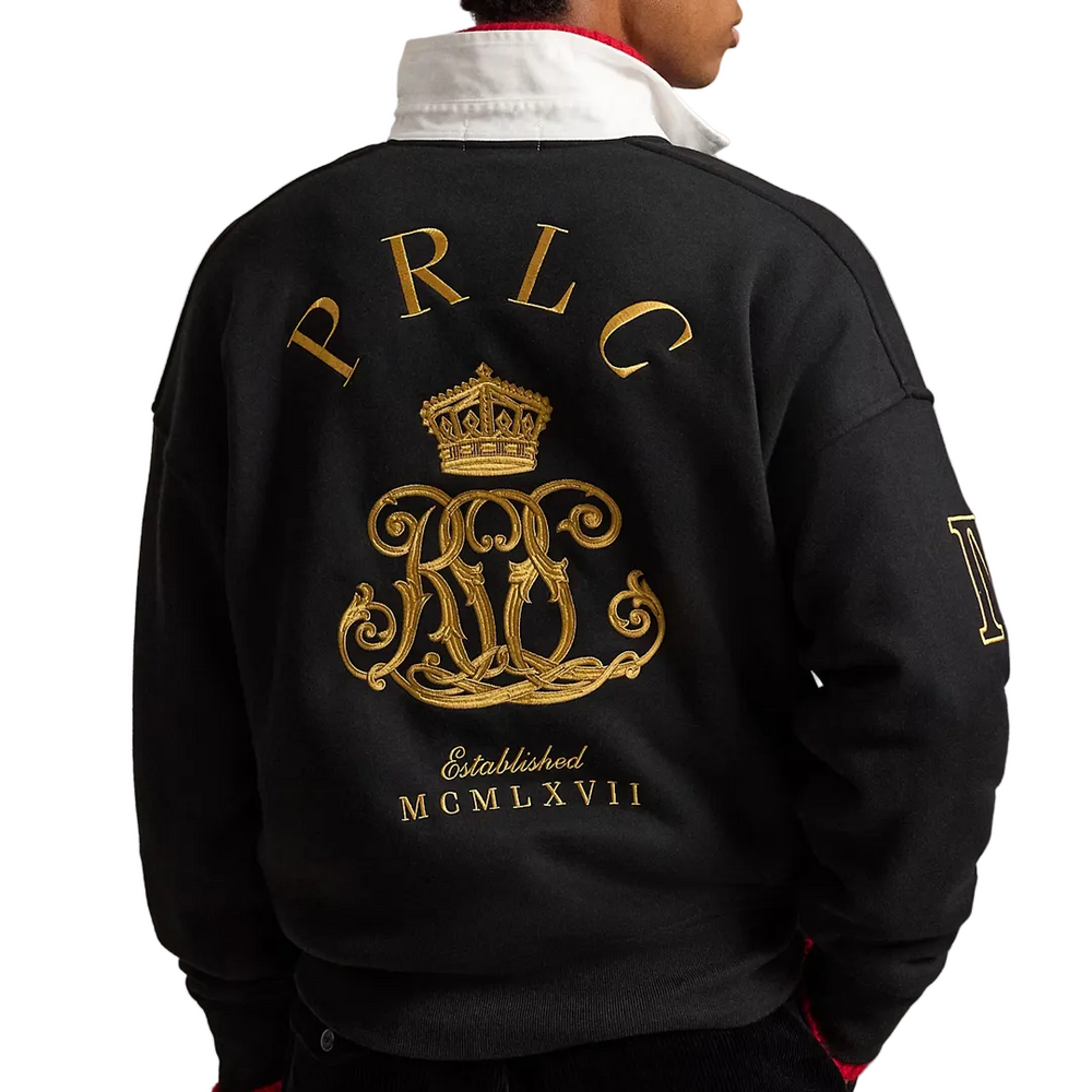RELAXED FIT BIG PONY RUGBY SWEATSHIRT BLACK