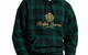 CHECKERED COTTON-BLEND HOODIE FOREST GREEN / BLACK