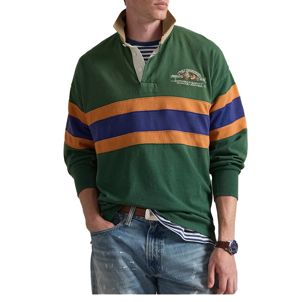 VINTAGE FIT EMBROIDERED RUGBY SHIRT