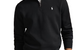 DOUBLE-KNIT QUARTER ZIP PULLOVER POLO BLACK