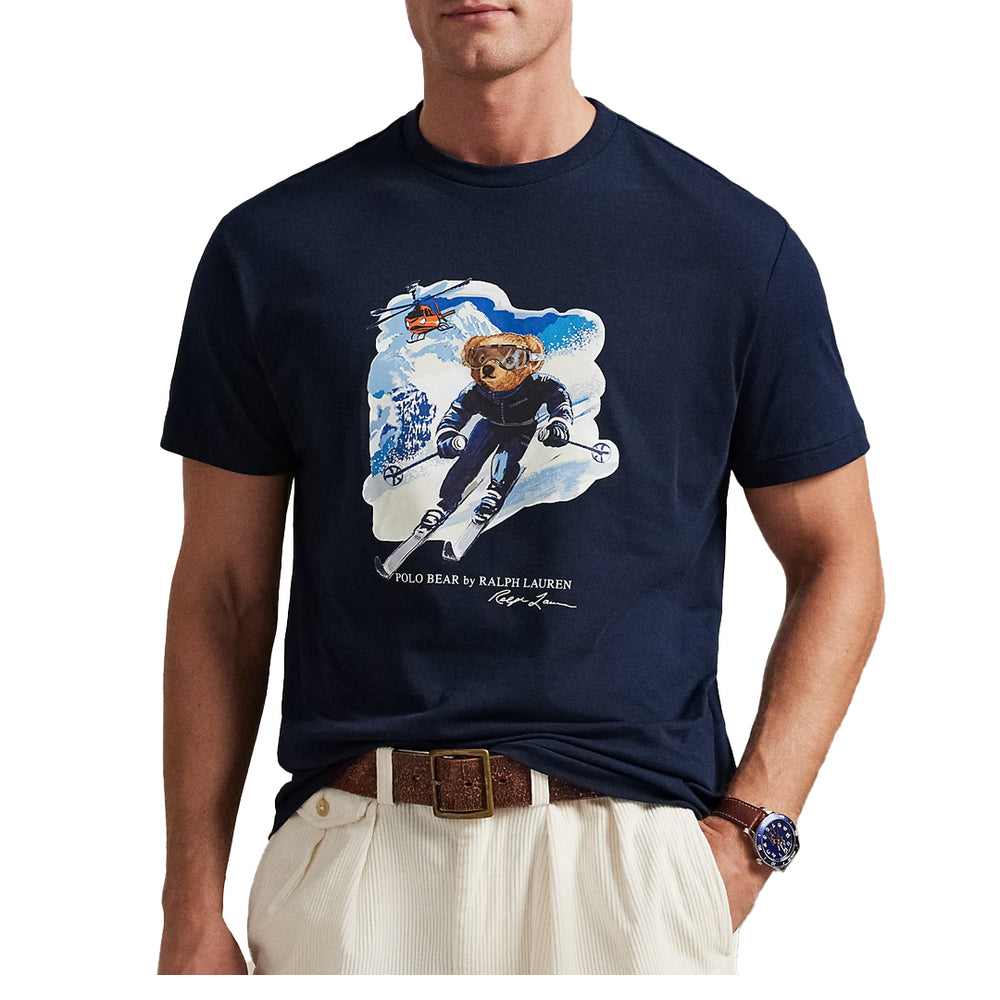 CLASSIC FIT POLO BEAR JERSEY T-SHIRT NAVY