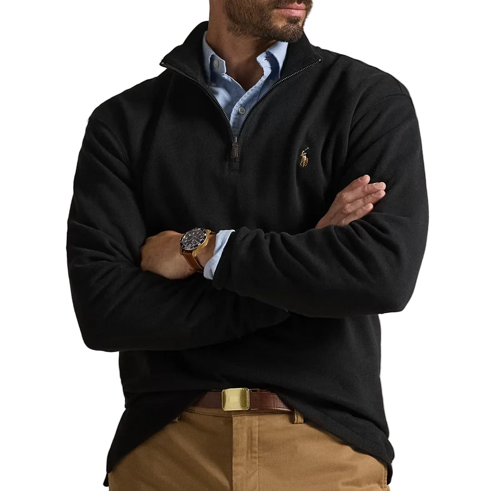 ESTATE-RIB QUARTER ZIP PULLOVER BLACK