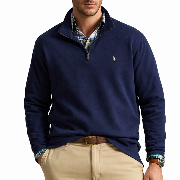ESTATE-RIB QUARTER ZIP CRUISE NAVY