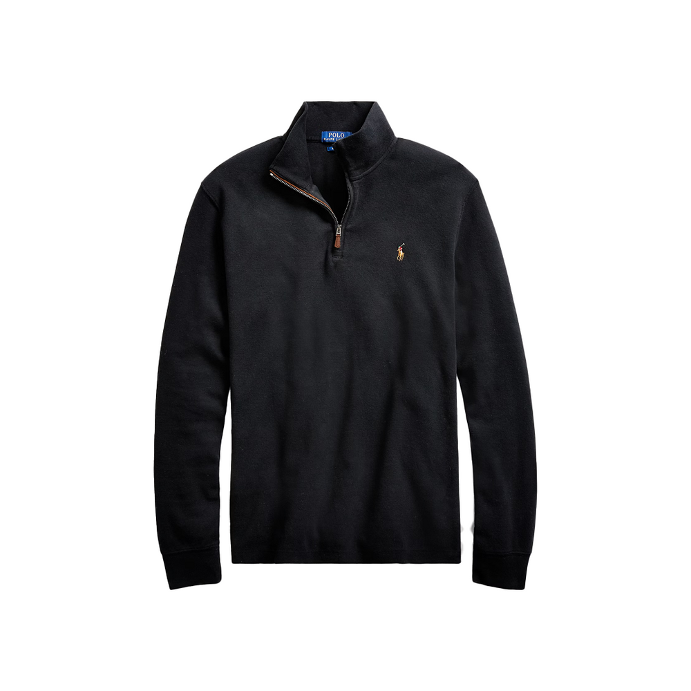 ESTATE-RIB QUARTER ZIP PULLOVER BLACK
