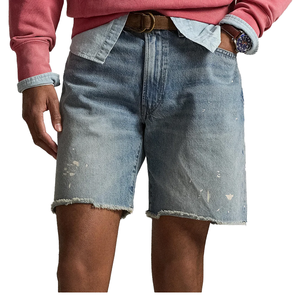 FRAYED DETAIL JEAN SHORTS