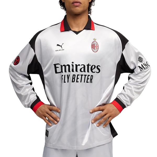 SLAM JAM + AC MILAN 4TH KIT LIMITED EDITION LS JERSEY SILVER MIST