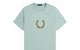 FRED PERRY FLOCKED LAUREL WREATH T-SHIRT SILVER BLUE