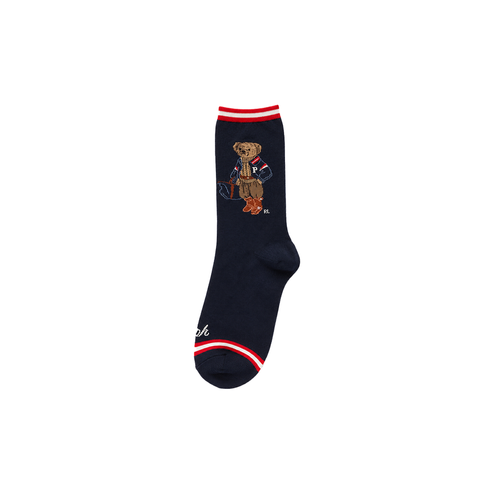 COLLEGIATE POLO BEAR CREW SOCKS NAVY