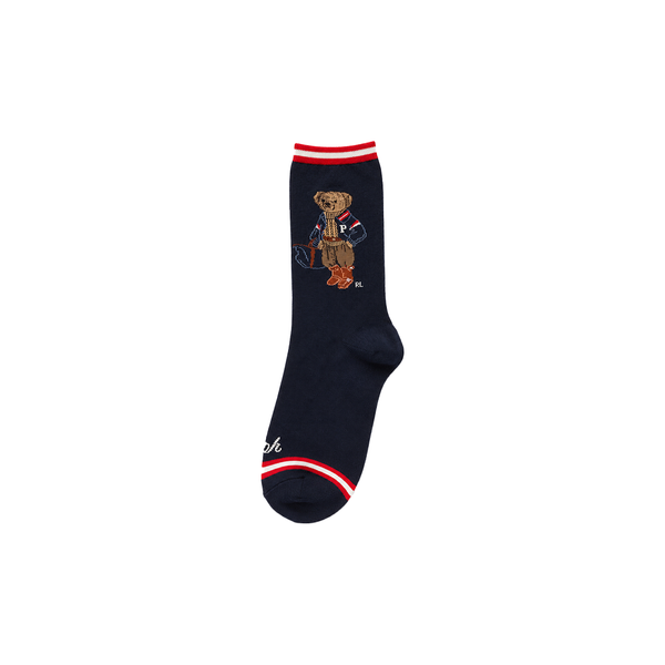 COLLEGIATE POLO BEAR CREW SOCKS NAVY