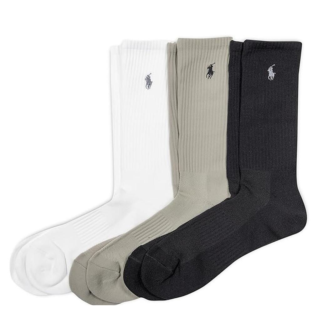 TECH ATHLETIC CREW SOCKS 3-PACK BAST