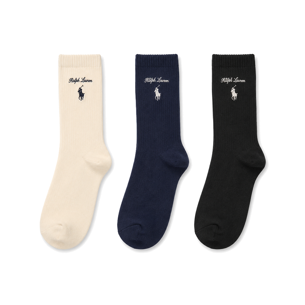 POLO HALF CUSHION CREW SOCKS 3-PACK MULTI