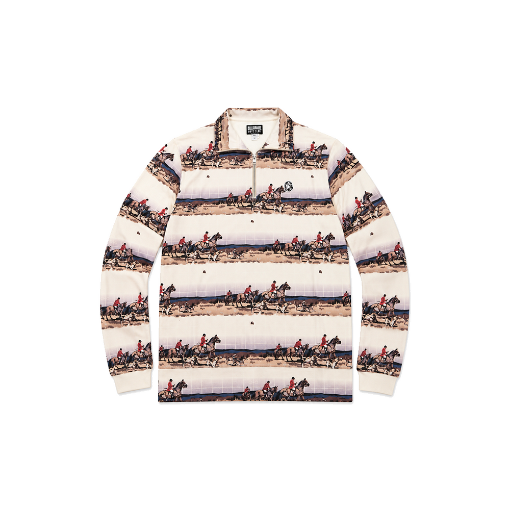 BB FLUSHING FLEECE QUARTER ZIP GARDENIA