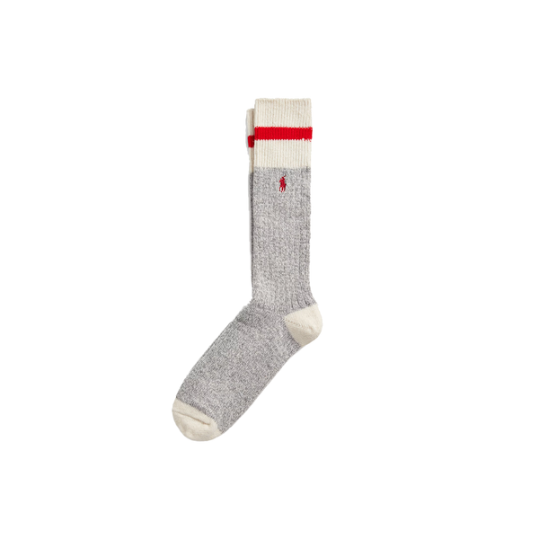 WOOL BLEND RAGG BOOT SOCKS LIGHT GREY HEATHER