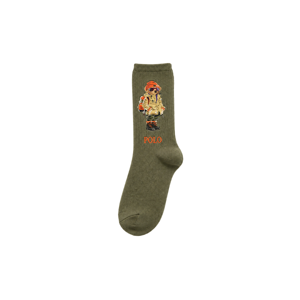 OUTDOOR POLO BEAR CREW SOCKS OLIVE