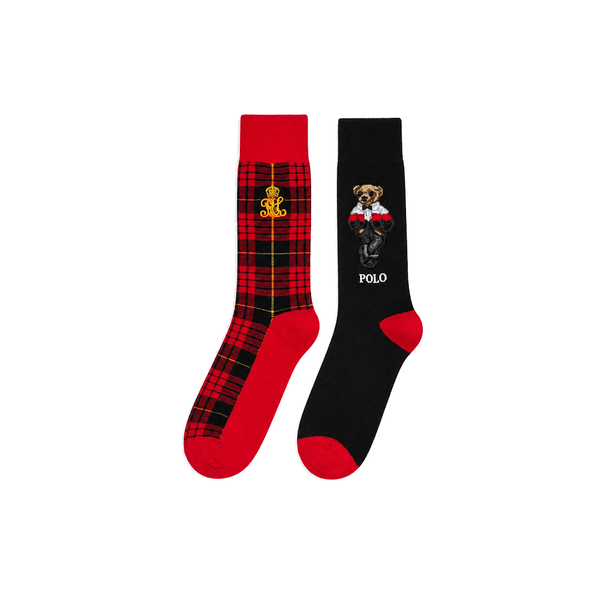 POLO CREW SOCKS 2-PACK RED & BLACK