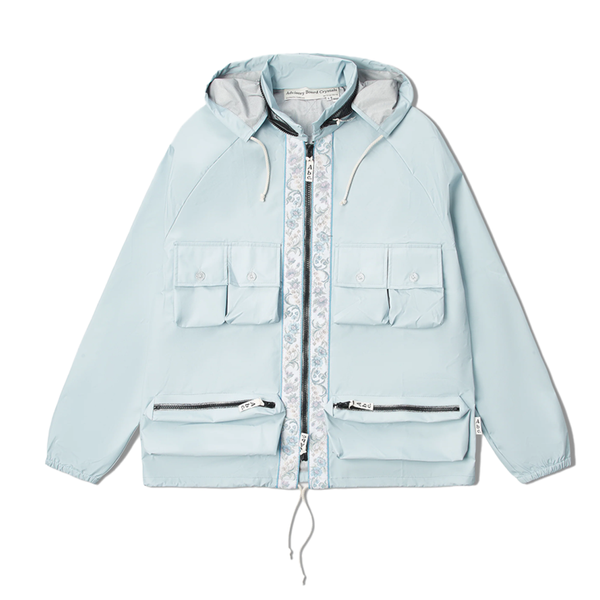 WATERPROOF NYLON TAFFETA SPRING JACKET - LIGHT BLUE