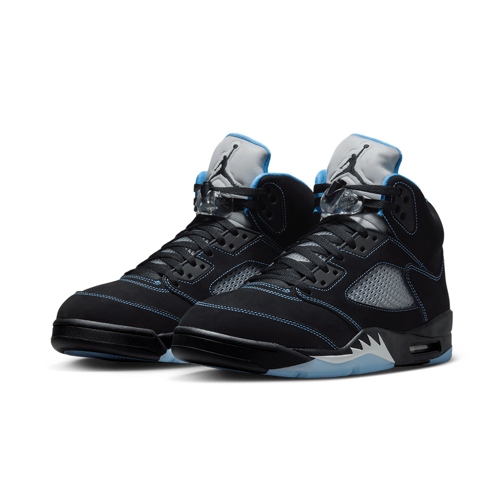 AIR JORDAN 5 "BLACK CAROLINA" BLACK / UNIVERSITY BLUE