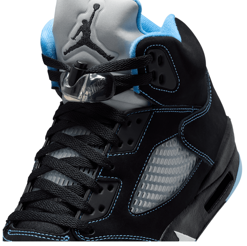 AIR JORDAN 5 "BLACK CAROLINA" BLACK / UNIVERSITY BLUE