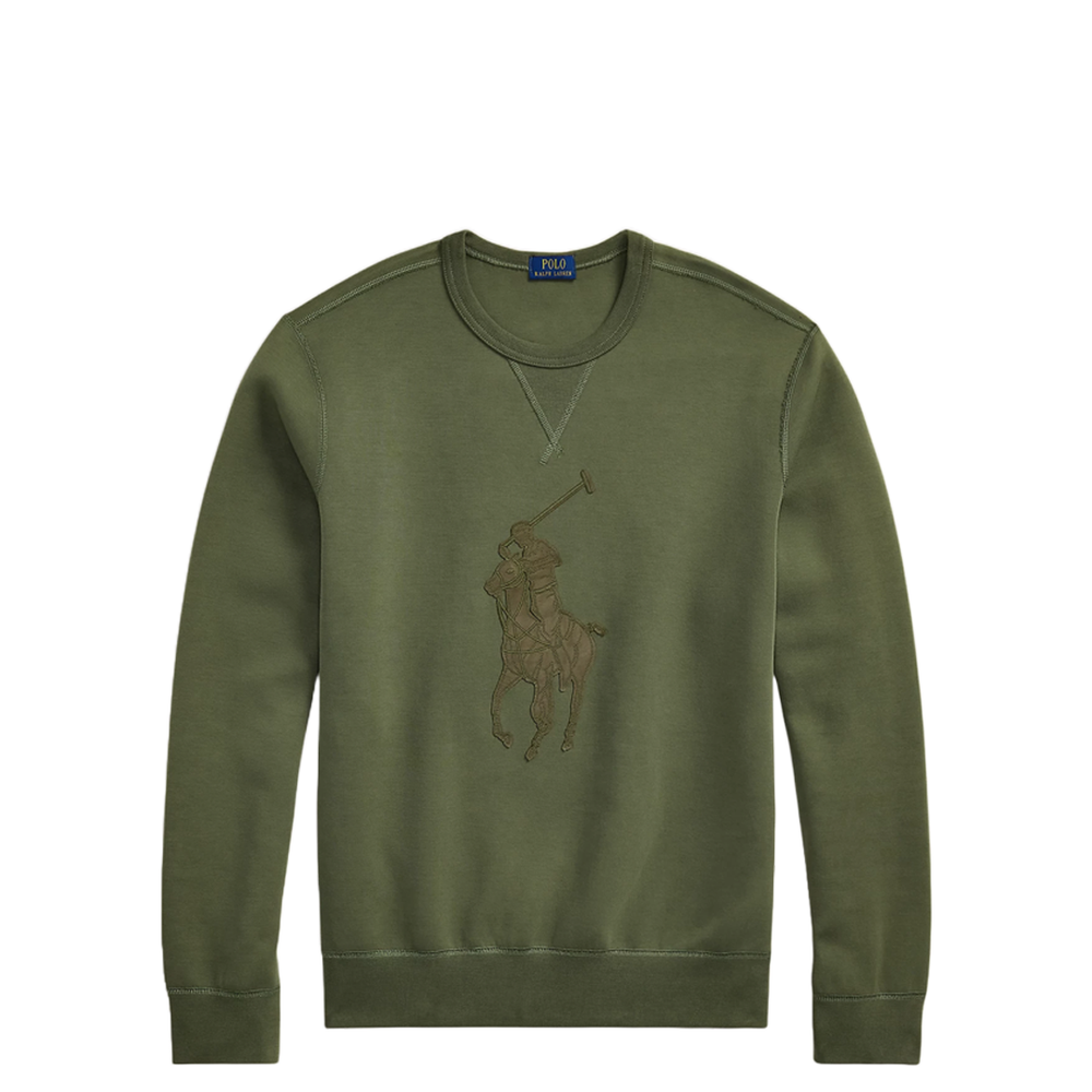 LEATHER PONY DOUBLE KNIT SWEATSHIRT THERMAL GREEN