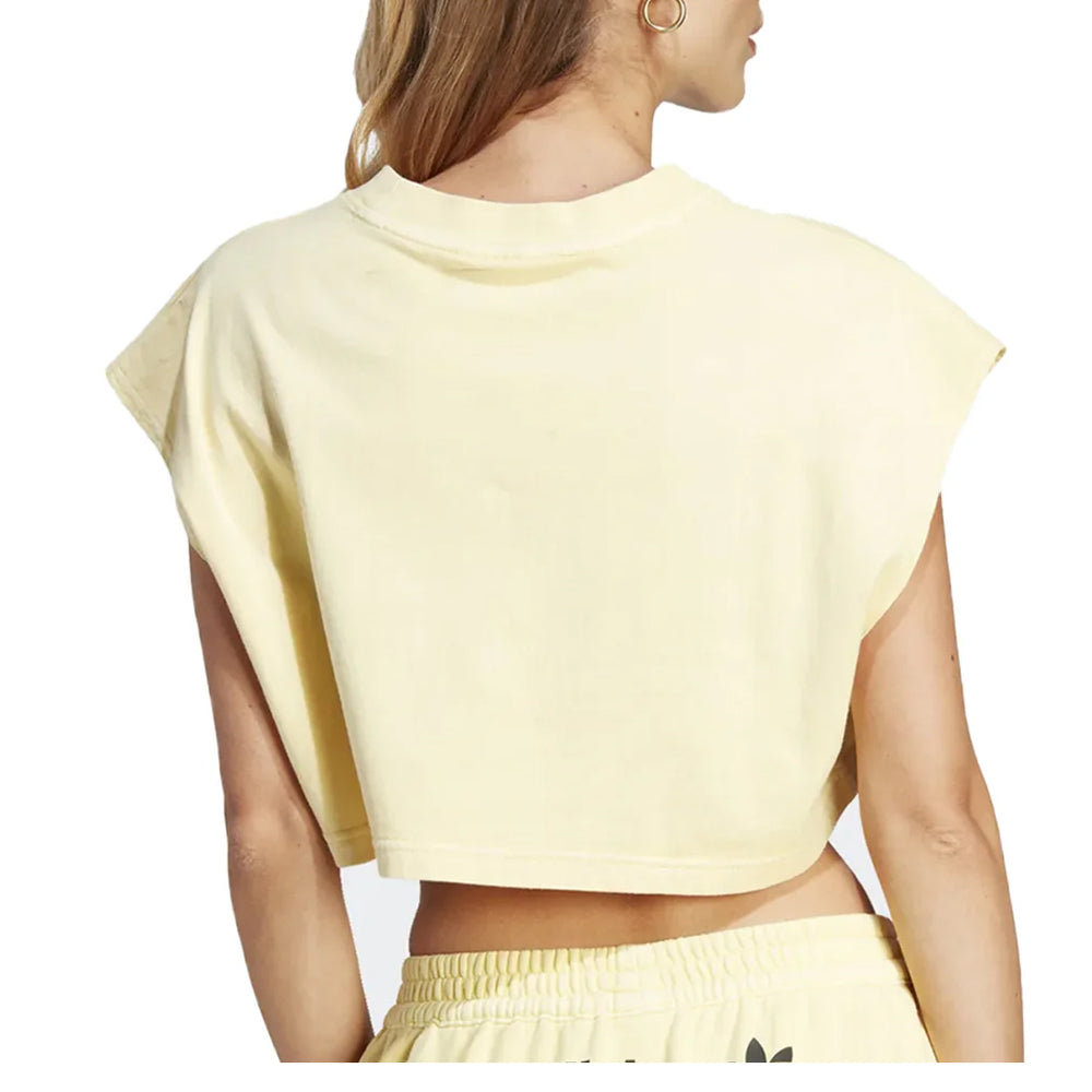 WOMEN'S ADIDAS ORIGINALS MUSCLE CROP TEE YELLOW