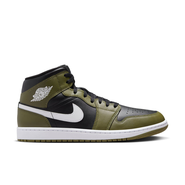 AIR JORDAN 1 MID BLACK WHITE OLIVE