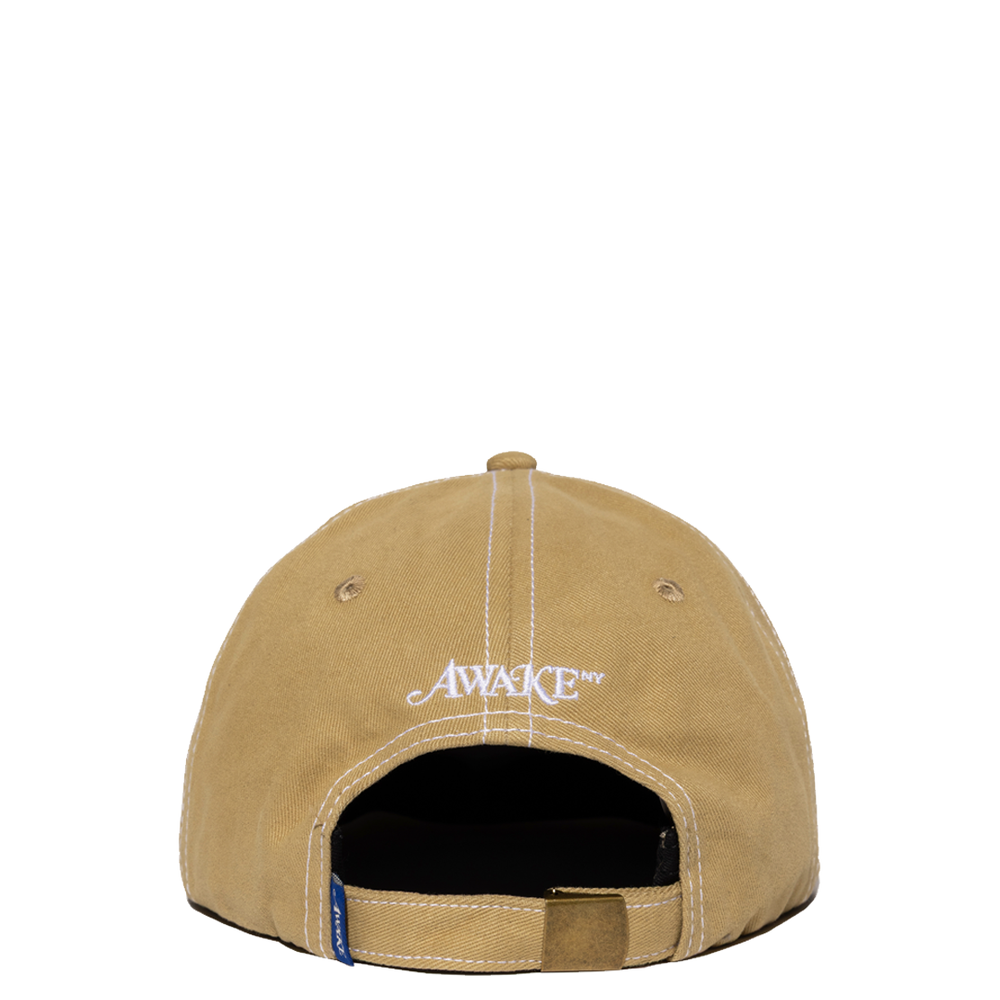 CONTRAST STITCH 6 PANEL HAT TAN