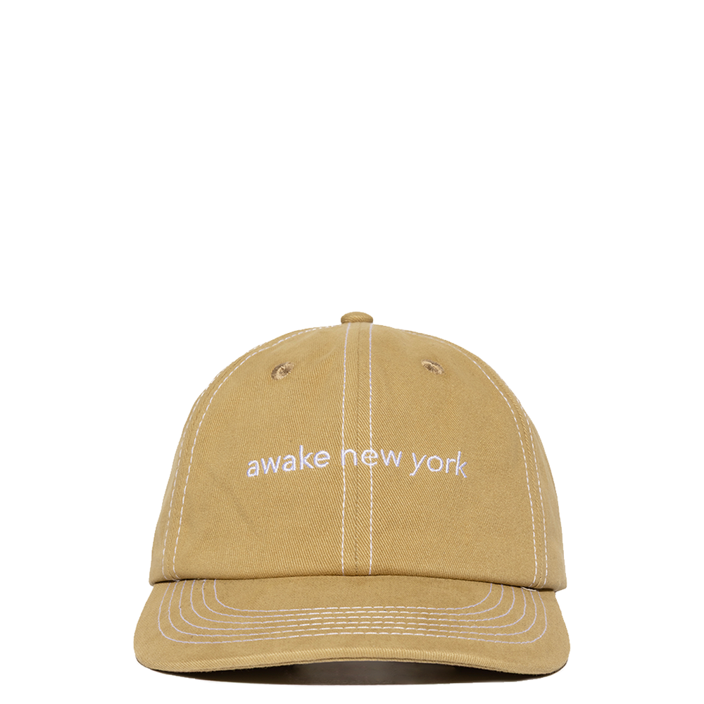 CONTRAST STITCH 6 PANEL HAT TAN