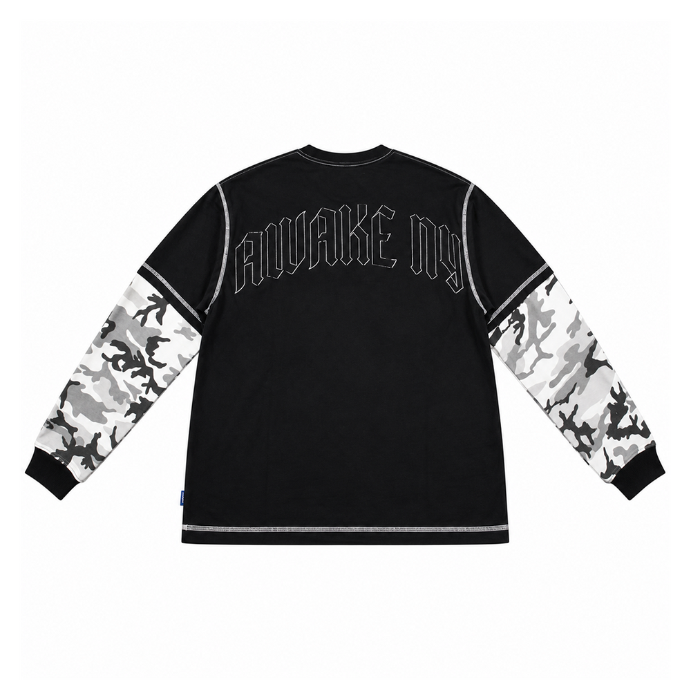 SKYLINE WAFFLE LS SHIRT BLACK