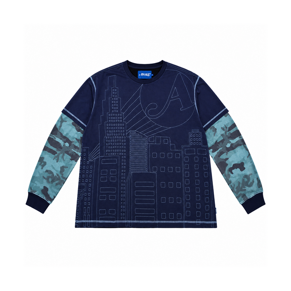 SKYLINE WAFFLE LS SHIRT NAVY