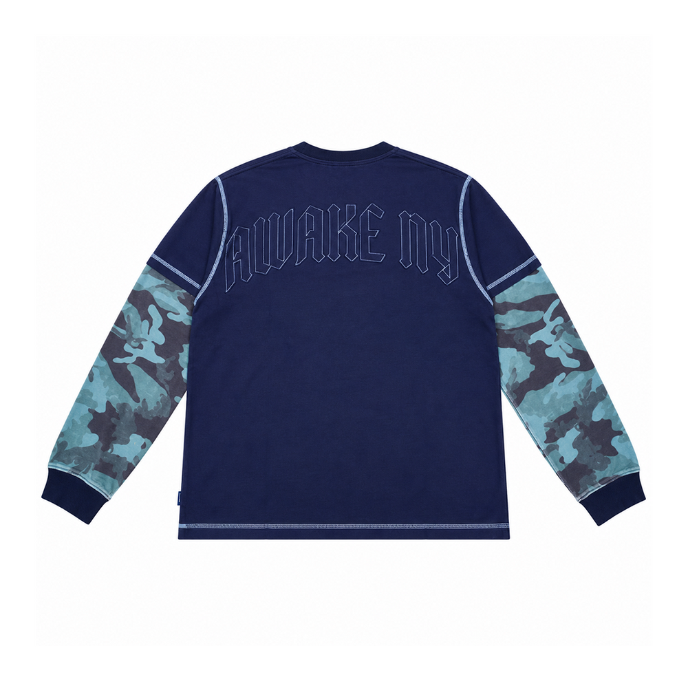 SKYLINE WAFFLE LS SHIRT NAVY