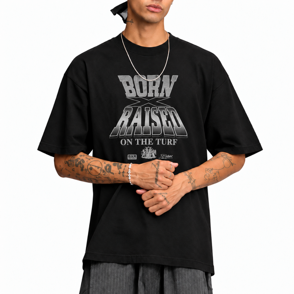 SILVER AND BLACK TEE VINTAGE BLACK