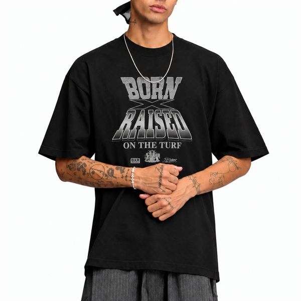 SILVER AND BLACK TEE VINTAGE BLACK
