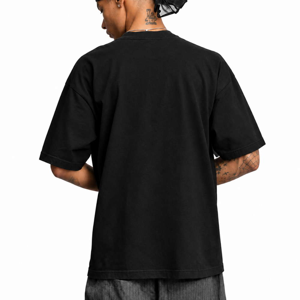 SILVER AND BLACK TEE VINTAGE BLACK