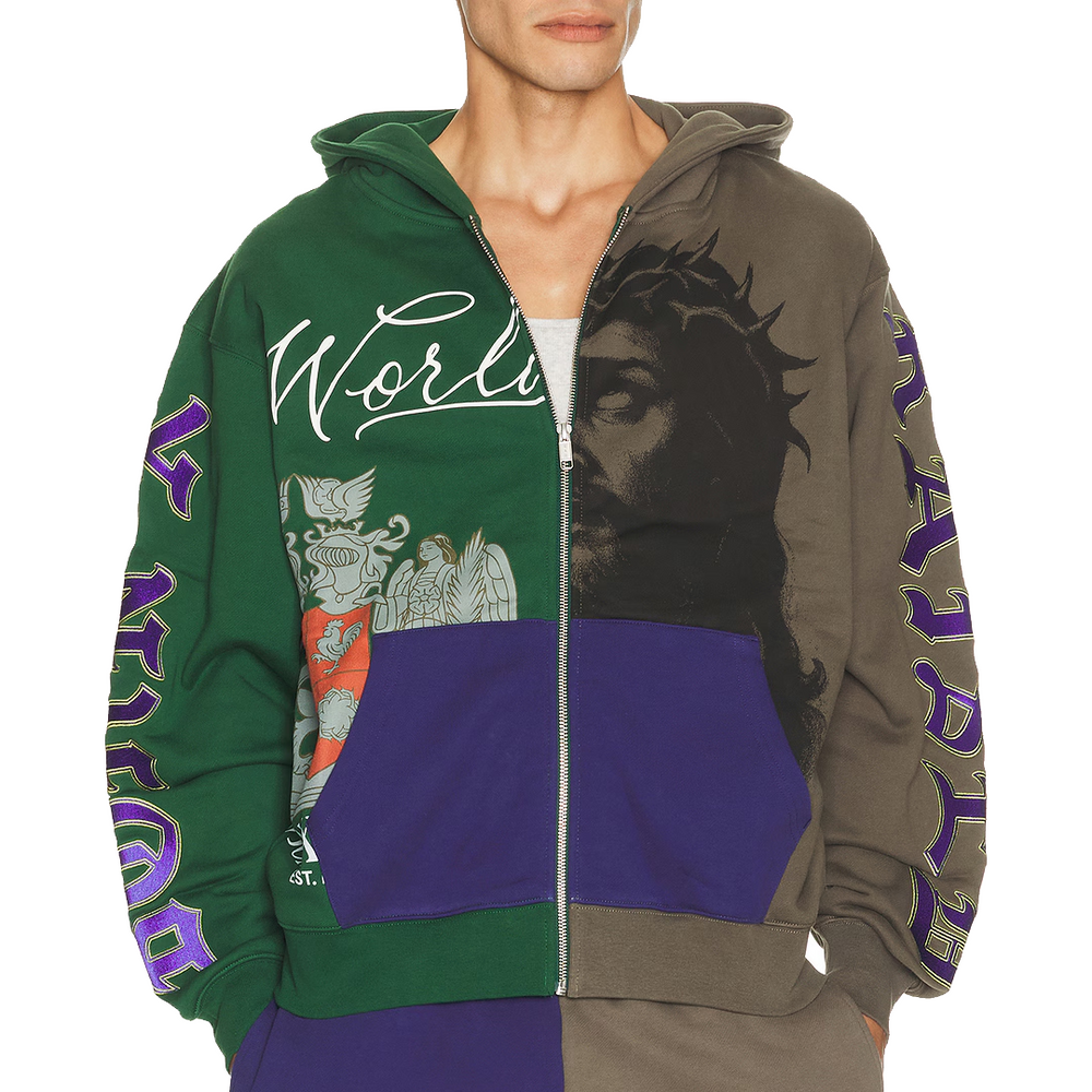 MASHUP ZIP-UP HOODIE MULTI