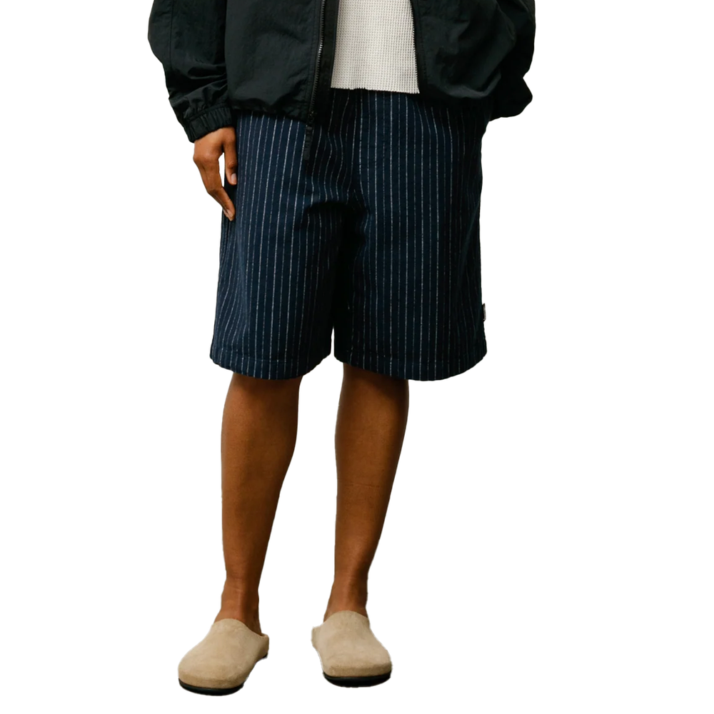 BAGGY BEACH SHORTS NAVY STRIPE