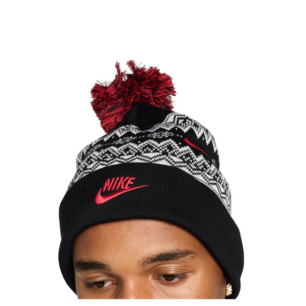 FAIR ISLE PEAK BEANIE BLACK