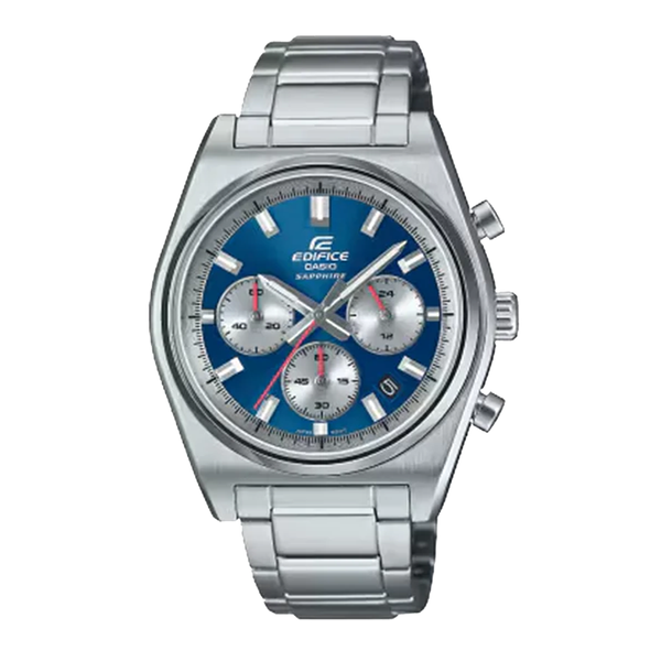 EDIFICE ANALOG CHRONOGRAPH STAINLESS STEEL BLUE DIAL QUARTZ MEN'S WATCH