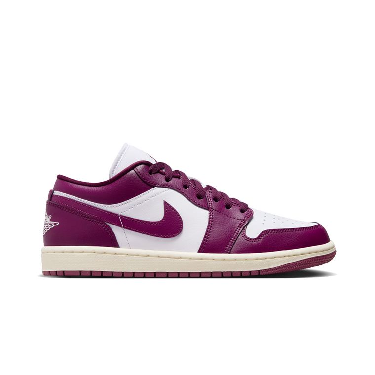 WOMEN'S AIR JORDAN 1 LOW WHITE/BORDEAUX