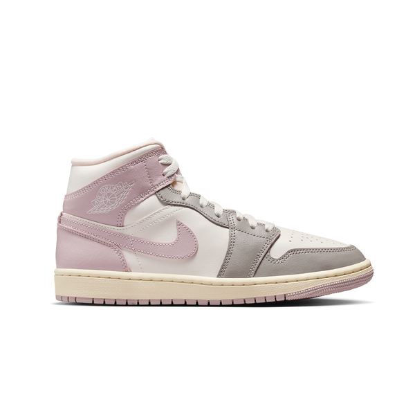 WOMEN'S AIR JORDAN 1 MID ENIGMA STONE PARTICLE ROSE